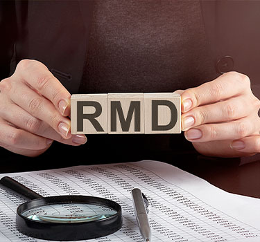 a couple blocks put together to spell out 'RMD'