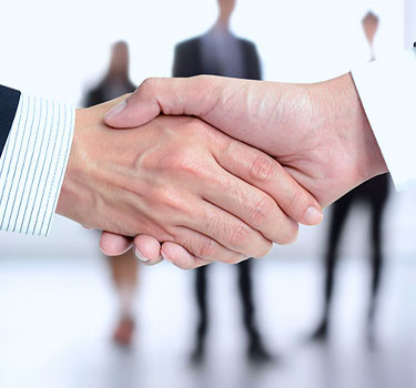 Two people shaking hands to seal a deal.