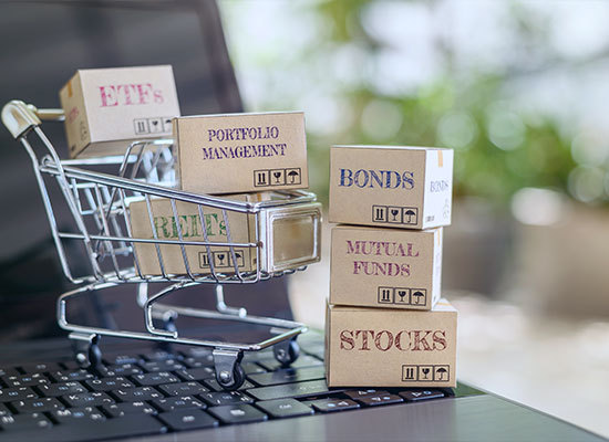 a cart with different labeled blocks signifying diversification