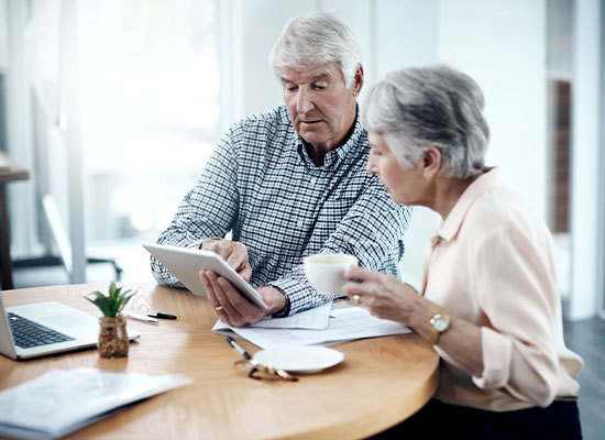 a couple going over finances together