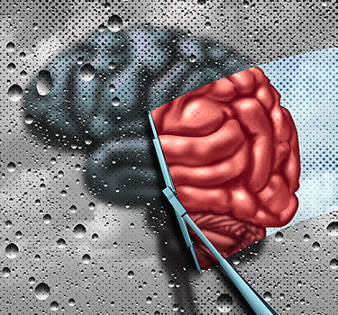 windshield wiper wiping away rain and fog from a brain