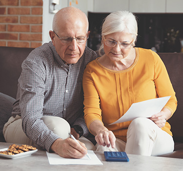 Senior couple planning their joint retirement funds